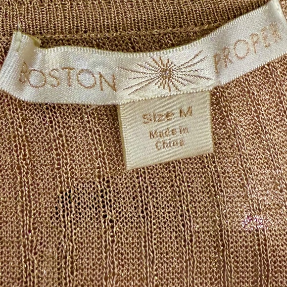 Boston Proper Sparkling Gold Thread Turtleneck, Lightweight, Versatile, Size M - Picture 11 of 11